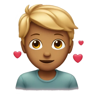  a boy with hearts in his eyes  sticker