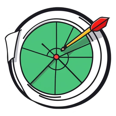 slide with checklist, dartboard, and map sticker