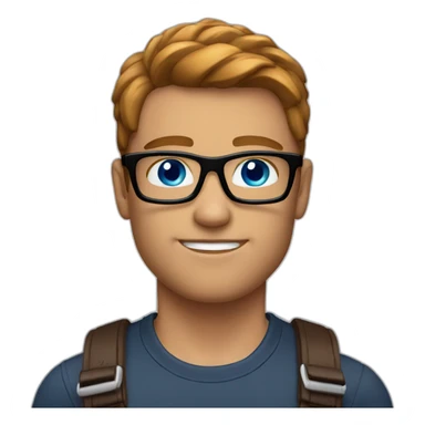 Muscular-Men-with-black-glasses-blue-eyes-and-short-chestnut-hair sticker