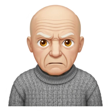 Old man, angry, sweater, bald
 sticker