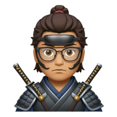 gözlüklü zırhlı samuray sticker