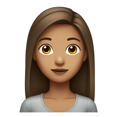 Girl with medium brown hair and brown eyes and tan skin sticker