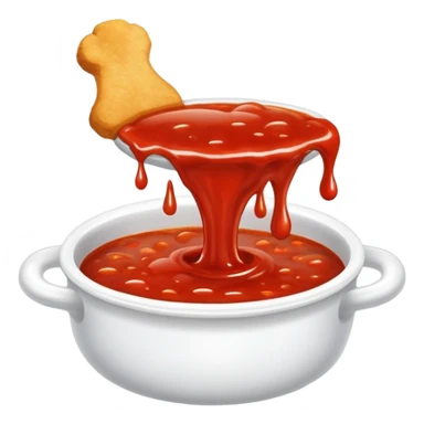 Dripping seasoned nuggets spicy red sauce steamy sticker