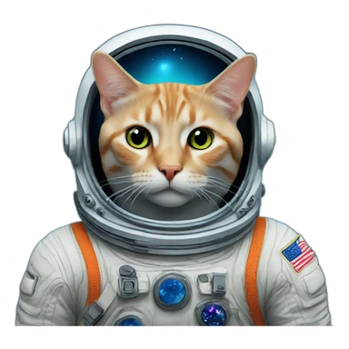 cat neon astronaut sticker