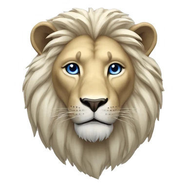 Lion blanc qui fâche yeux bleues  sticker