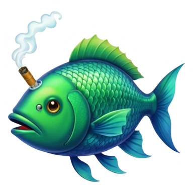 Fish smoking a huge blunt sticker