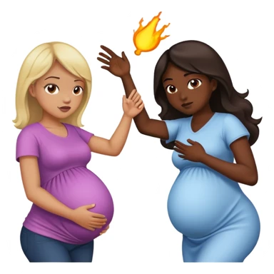 girl hitting pregnant mak sticker