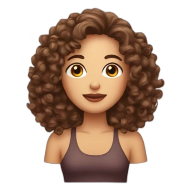 curly brunette hair empanada with long lashes  sticker