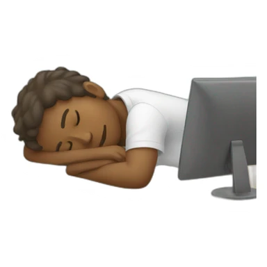 Sleeping at the desk sticker