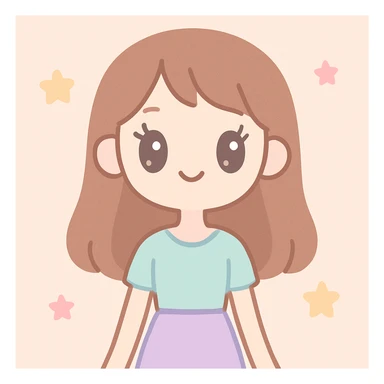 skinny girl with brown hair, pale skin, big lashes sticker