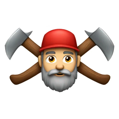 Lumberjack with beard, red shirt, and axe sticker