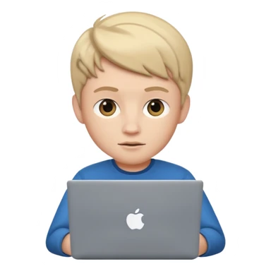 memoji boy iphone characters memoji with Laptop and a transparent background sticker