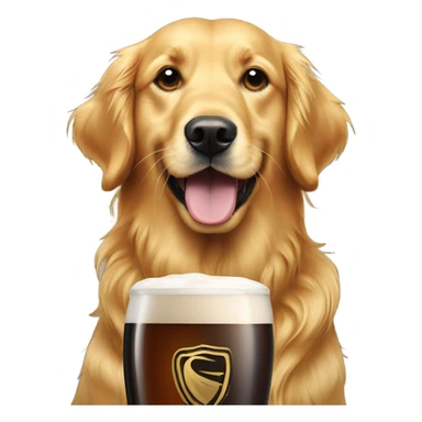 Golden retriever drinking Guinness  sticker