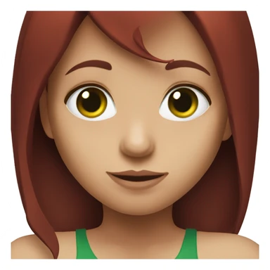 dark red hair girl with green eyes sticker