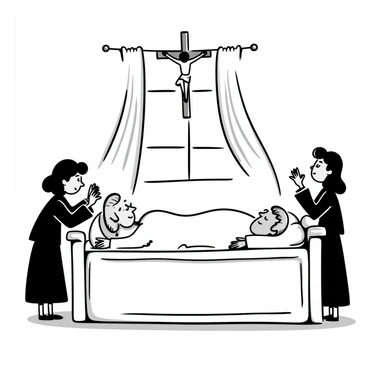 simple, respectful drawing representing the death of a pope sticker