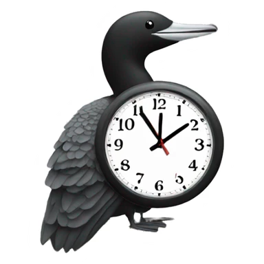 Loon watching clock sticker