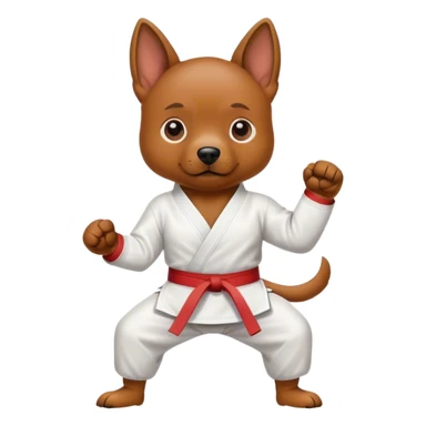 Dog doing tae kwon do sticker