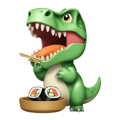 Dinosauro che mangia sushi sticker