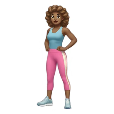 retro workout clothes sticker