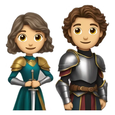 Tom holland as a knight and zendaya as a lady sticker