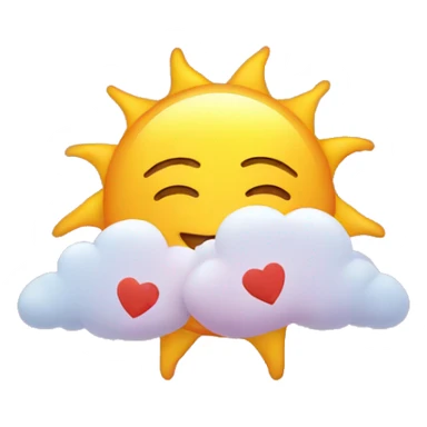 Sun with hearts sticker