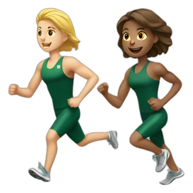 Athletics man and woman training sticker