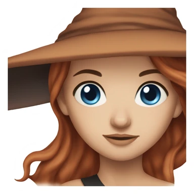 Witch blue eyes, auburn hair sticker