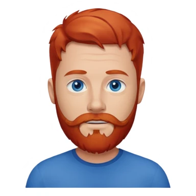 Dave Farrell with blue eyes, red hair and beard sticker