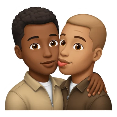 2 black guys kissing sticker