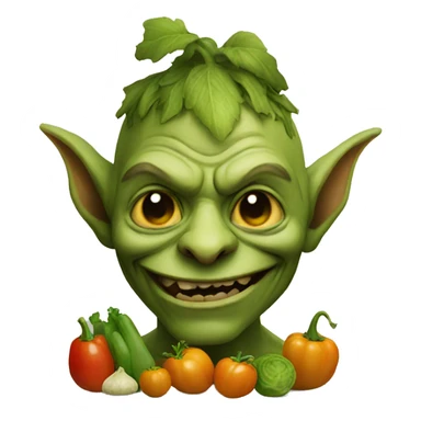 A goblin made out of vegetables sticker