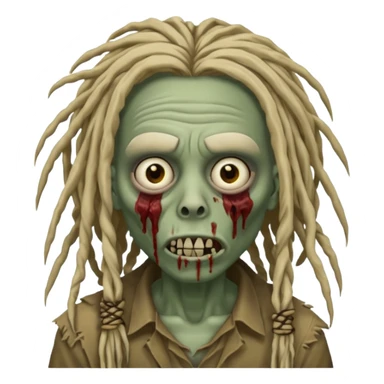 create zombie with dreadlocks have some of the drealocks cover his face now add a nose ring sticker