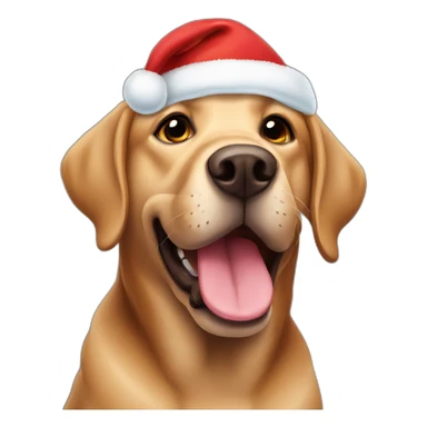 Brown labrador funny face with christmas hat sticker