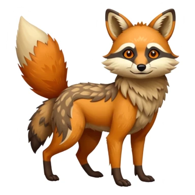 fantasy-tanuki-jackal-Coyote-marsupial-fursona-hybrid animal creature full body with intricate markings  sticker
