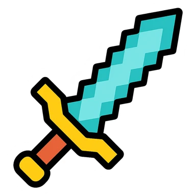 colored diamond sword icon inspired by video games sticker