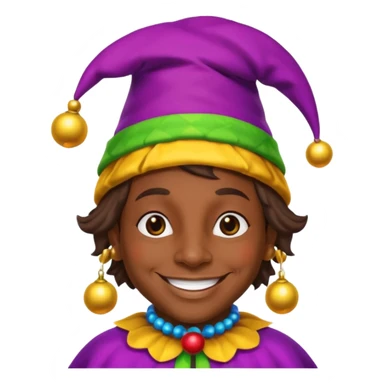 Dark brown skin jester  sticker