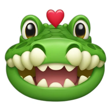 crocodile with hearts instead of eyes sticker