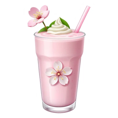 Cute Pastel pink and white Cherry Blossom Sakura Smoothie sticker