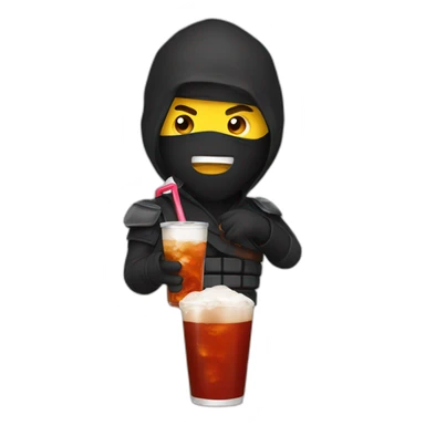 Ninja Drinking Cola  sticker