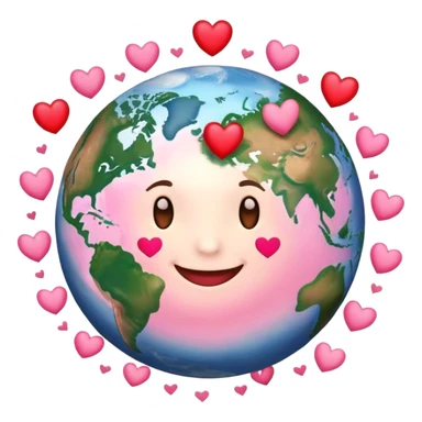 Earth with hearts around it like 🥰 sticker