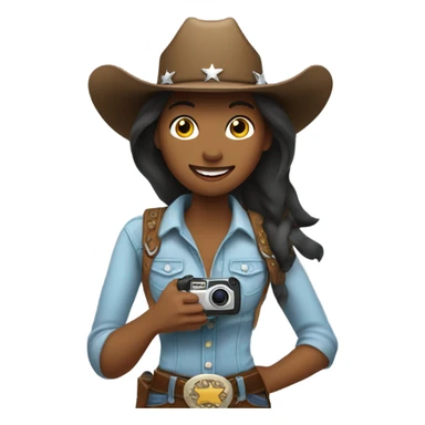 A cowgirl with a go pro sticker