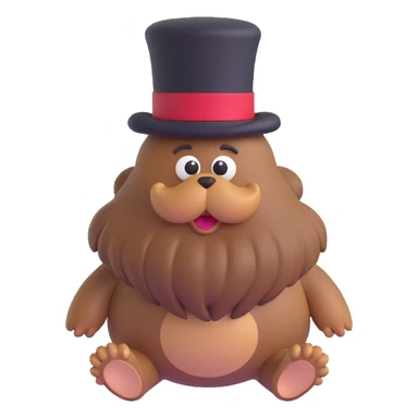 a playful and cartoonish piece of poo with a top hat on its head and long brown hair sticker