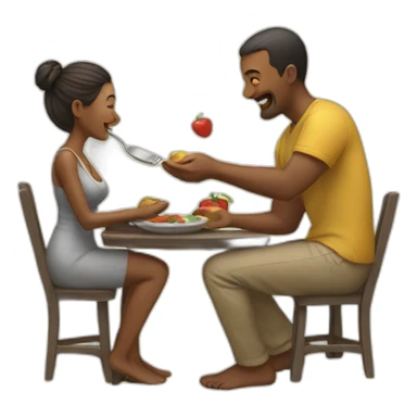 Man feeding woman sticker