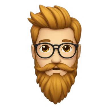 Hipster pelo largo en colete y barba larga sticker