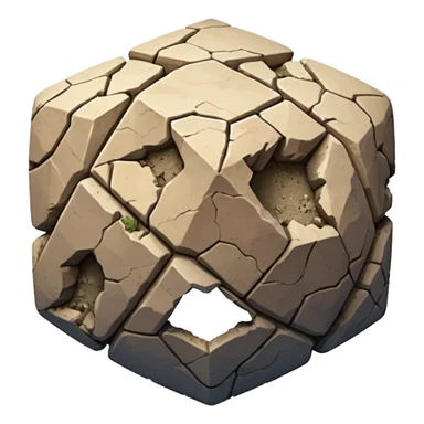 american-very-old-broken-cracked-intricate-stone-age-rocky-crusted-dodecahedron-shaped sticker