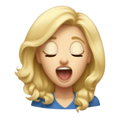 blonde girl yawning  sticker