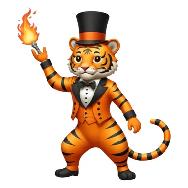 tiger  vintage-circus-performer-spitting-fire full body sticker