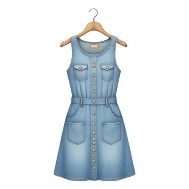 vintage light wash women's denim dress on hanger sticker