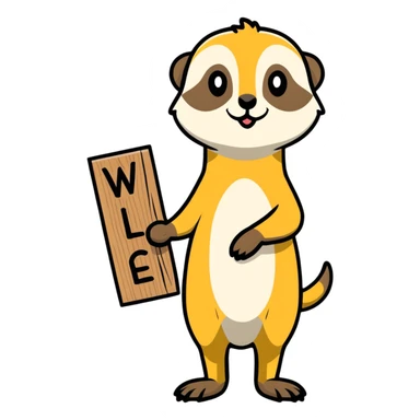 Meerkat sign welcome  sticker
