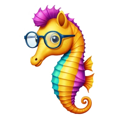 seahorse with glasses sticker