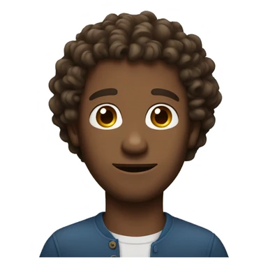 curly hair brwn man sticker